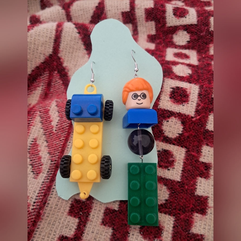 Colorful Building Block Earrings